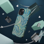Aqua + Green Marble Phone Case - Impact-Resistant MAG SAFE - Dual Cover Design