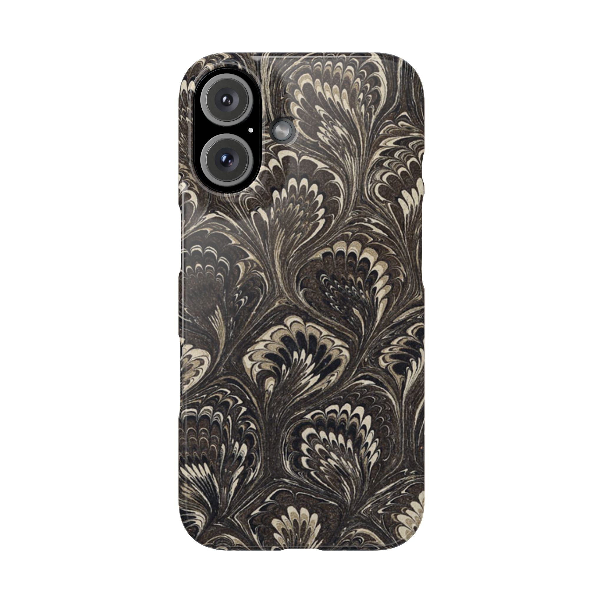 Black Italian Marble Design Slim iPhone 17 + all models Phone Cases