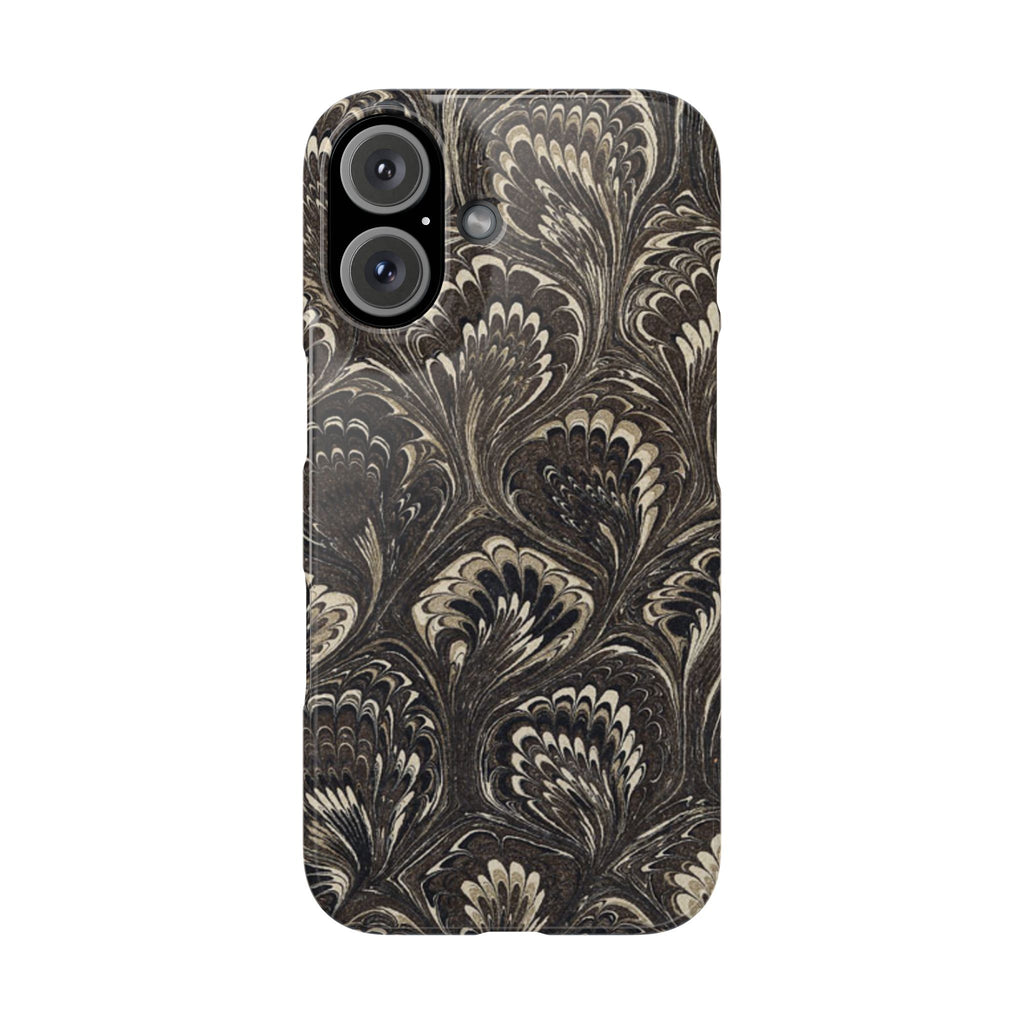 Black Italian Marble Design Slim iPhone 17 + all models Phone Cases