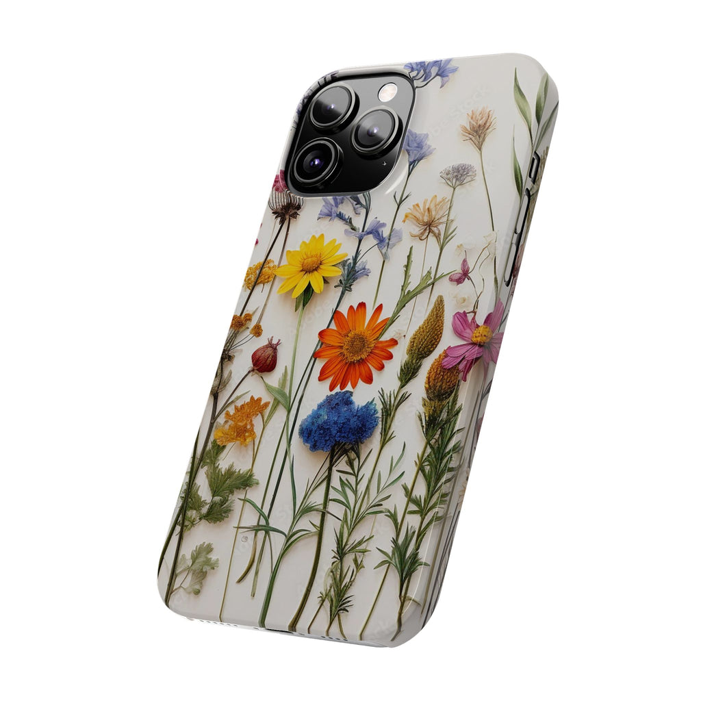Floral Phone Cases, Slim Protective Cover, Pressed Flowers Design, iPhone 17 Case, Botanical Phone Accessories, Floral Theme Phone Case