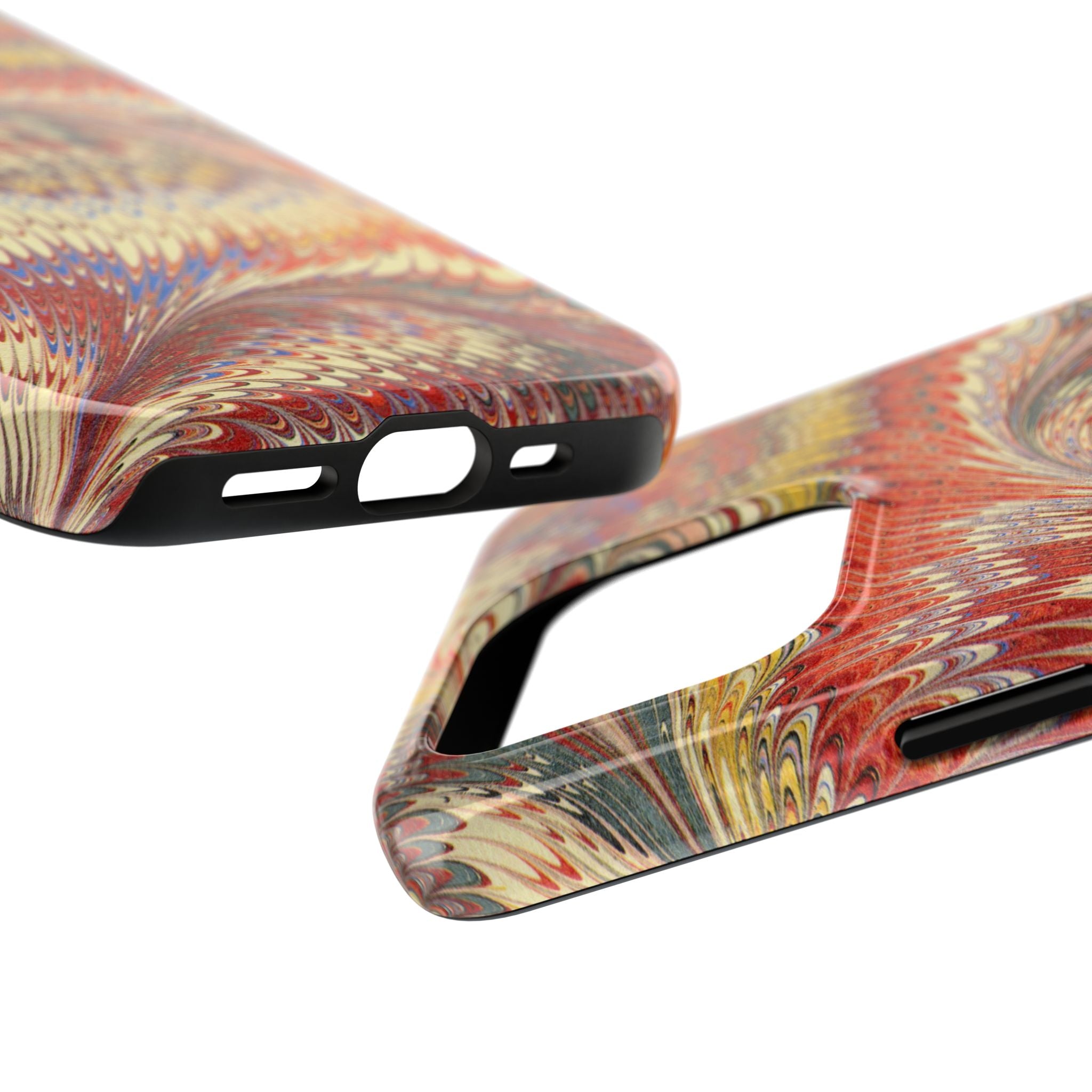 Marbled Swirl Tough Phone Case - Red Rust Orange Fall Colors, Heavy Duty Case. Alternative: Protective Phone Cover, Durable Smartphone Case,