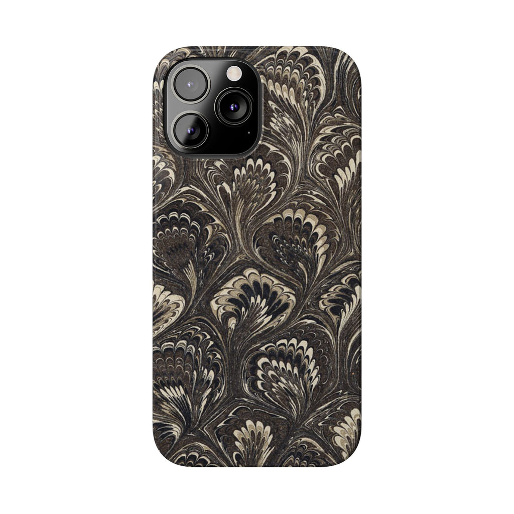 Black Italian Marble Design Slim iPhone 17 + all models Phone Cases