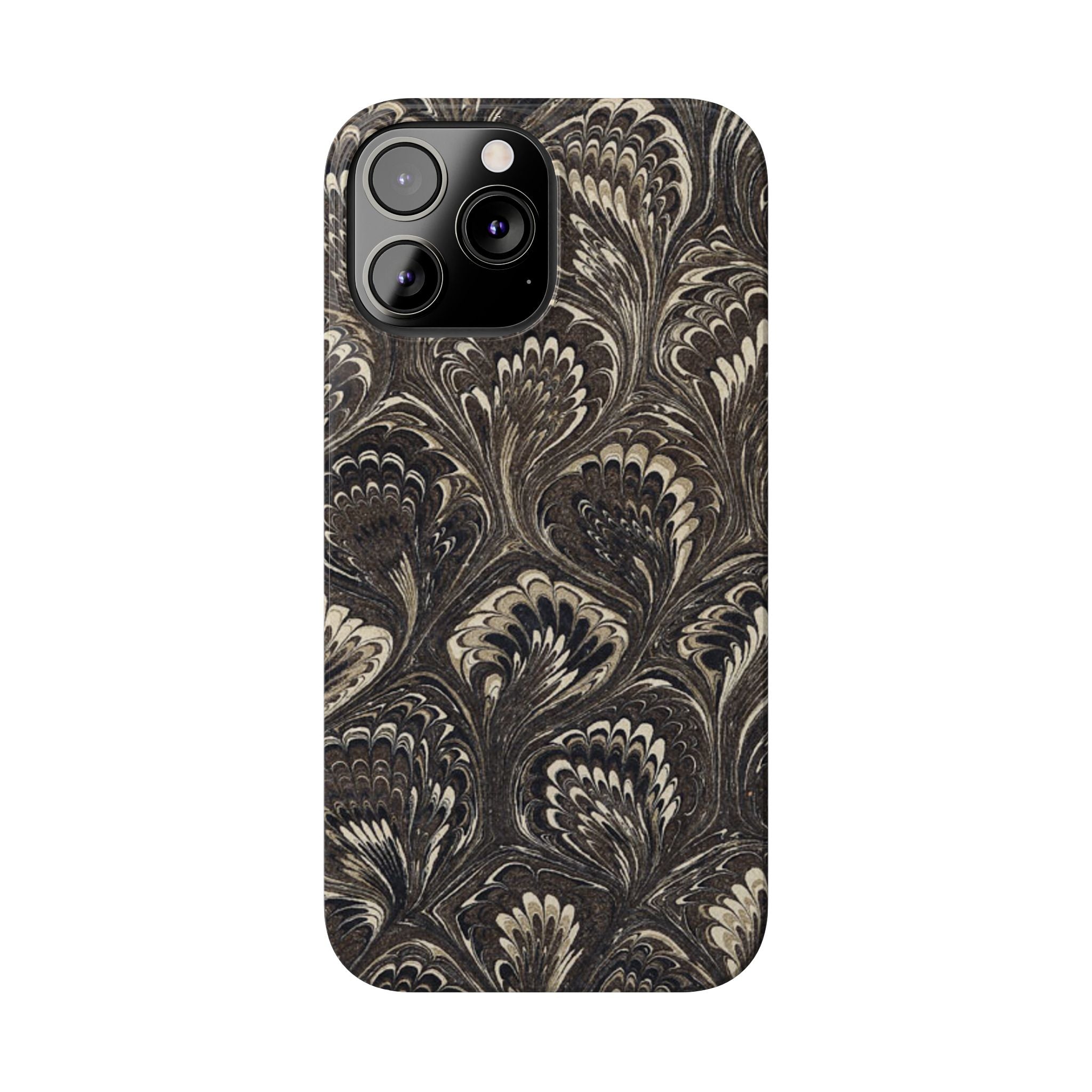 Black Italian Marble Design Slim iPhone 17 + all models Phone Cases