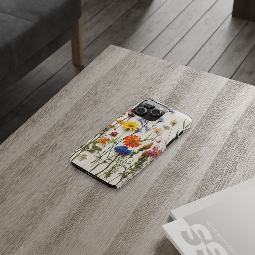 Floral Phone Cases, Slim Protective Cover, Pressed Flowers Design, iPhone 17 Case, Botanical Phone Accessories, Floral Theme Phone Case