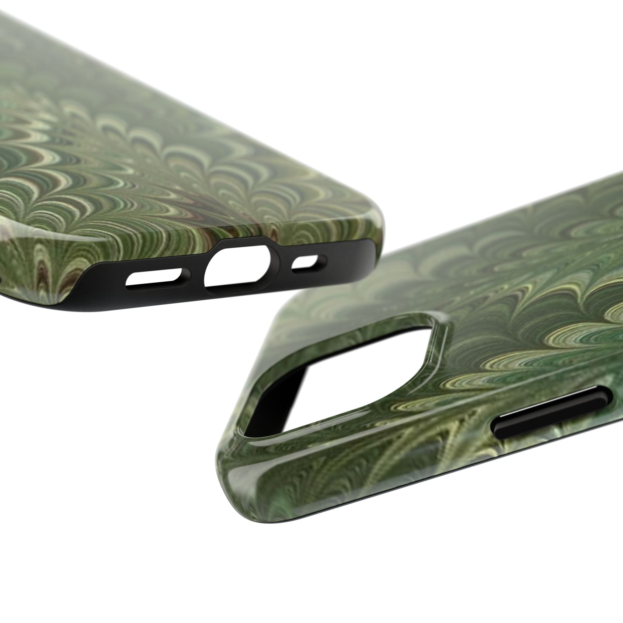 Deep Green Marble Italian Tough Phone Case — Durable Marbled Phone Case