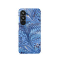 Blue Italian Marble Phone Case – Artistic Swirl iPhone & Samsung Case, Slim Single Layer Case, Wireless Charging Compatible