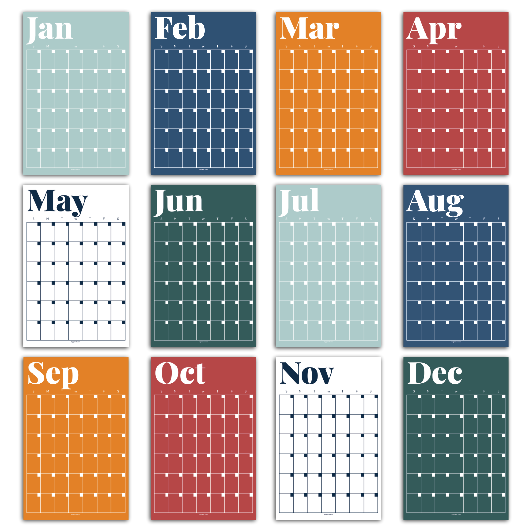 Colorful Modern Monthly Wall Calendar