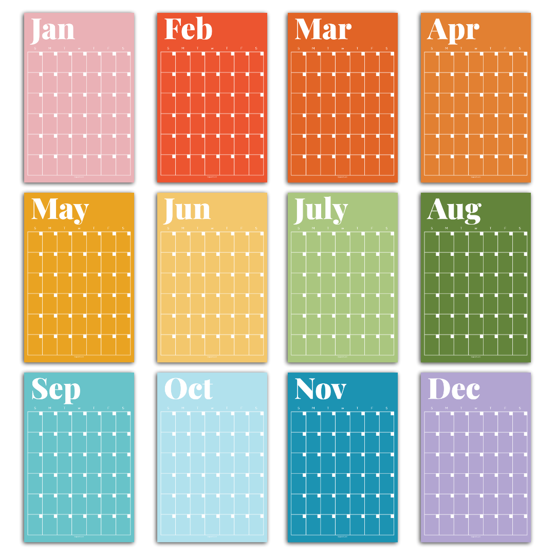 Colorful Modern Monthly Wall Calendar