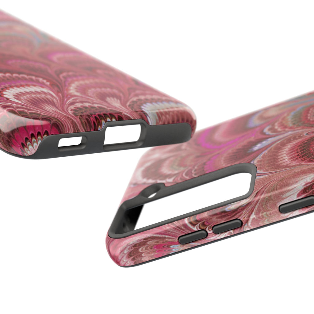 Pretty in Pink - Peacock Marble Italian Tough Phone Case — Durable Marbled Phone Case