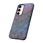 Lavender Marbled Peacock Durable Phone Case - Matte or Glossy