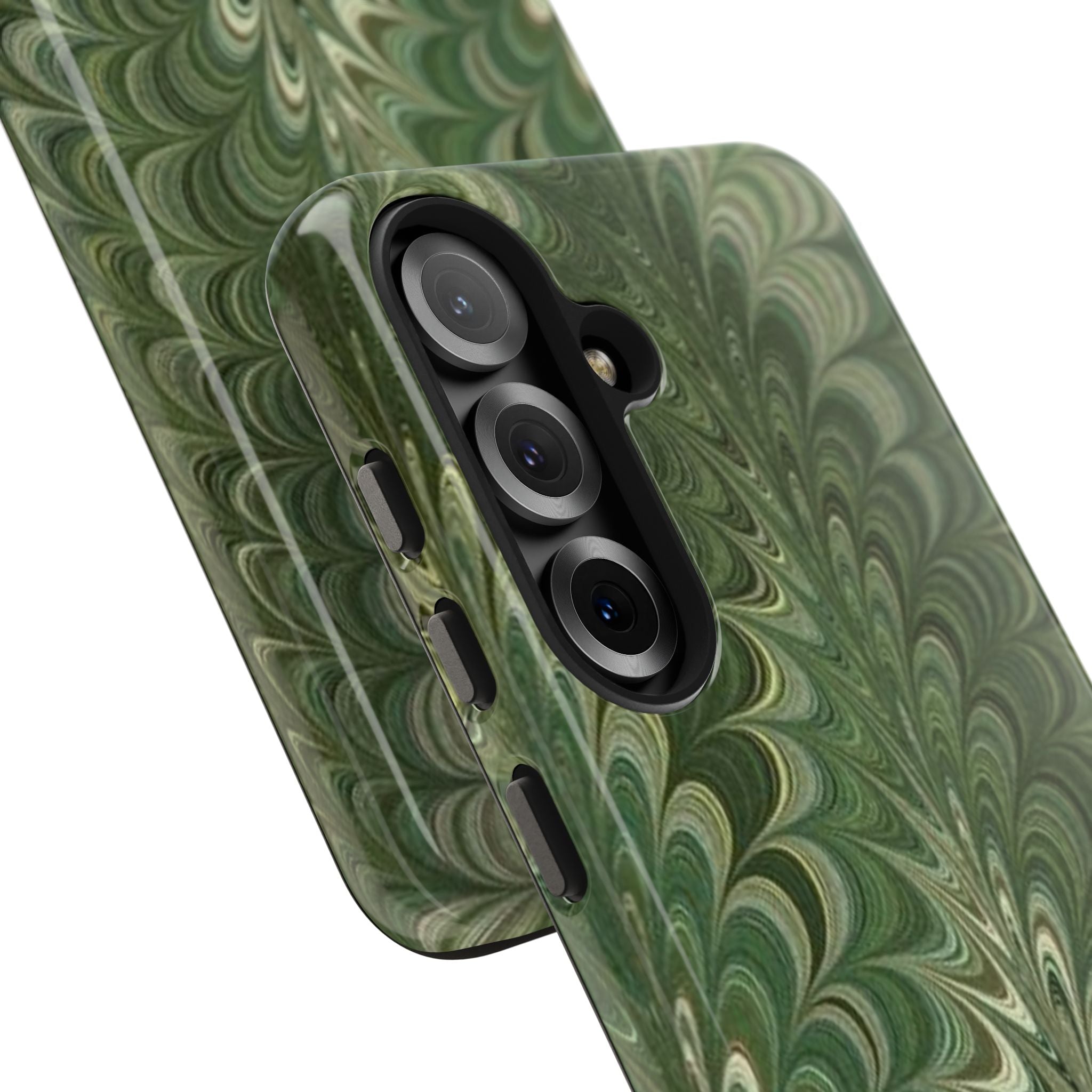 Deep Green Marble Italian Tough Phone Case — Durable Marbled Phone Case