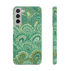 Marbled Feather Green Swirl - Single Layer Slim Phone Case