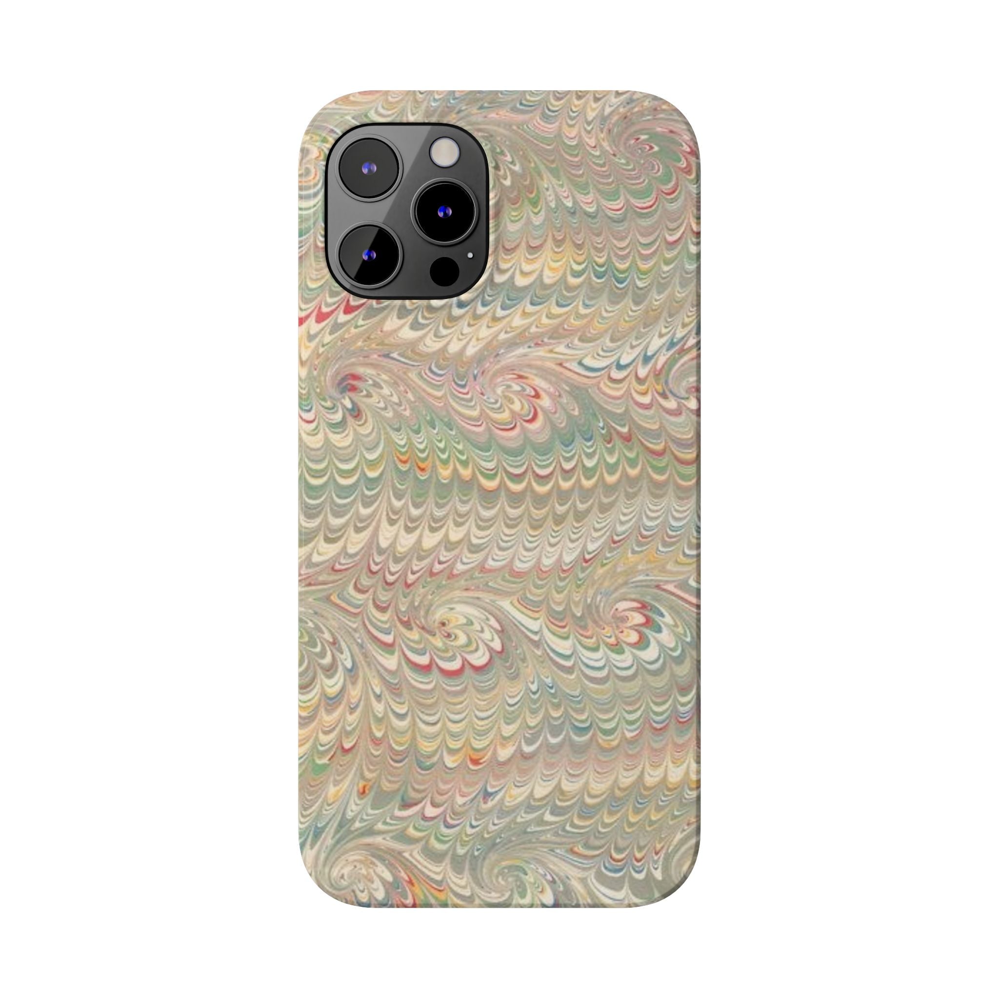 Beige Swirl Marbled Feather Phone Case
