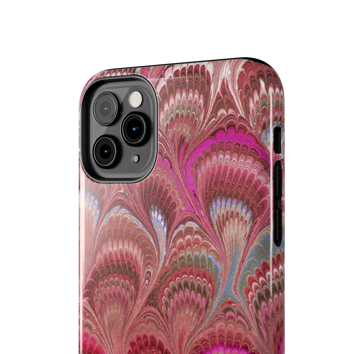 Pretty in Pink - Peacock Marble Italian Tough Phone Case — Durable Marbled Phone Case