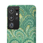 Marbled Feather Green Swirl - Single Layer Slim Phone Case