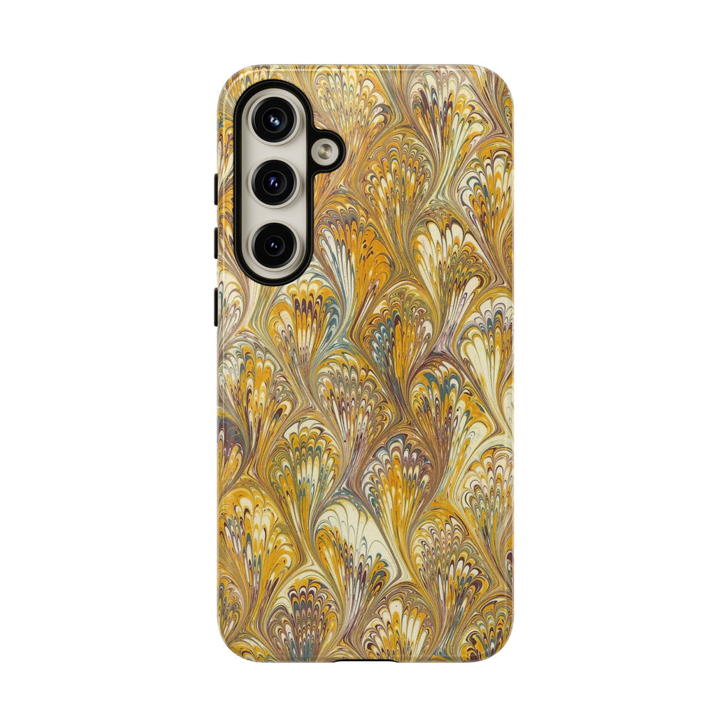 Golden Yellow Marbled Italian Phone Case - Dual Layer - Matte or Glossy