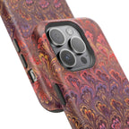 Mag Safe Marble iPhone Case - Red, Burgundy, Lavender & Gold Impact-Resistant