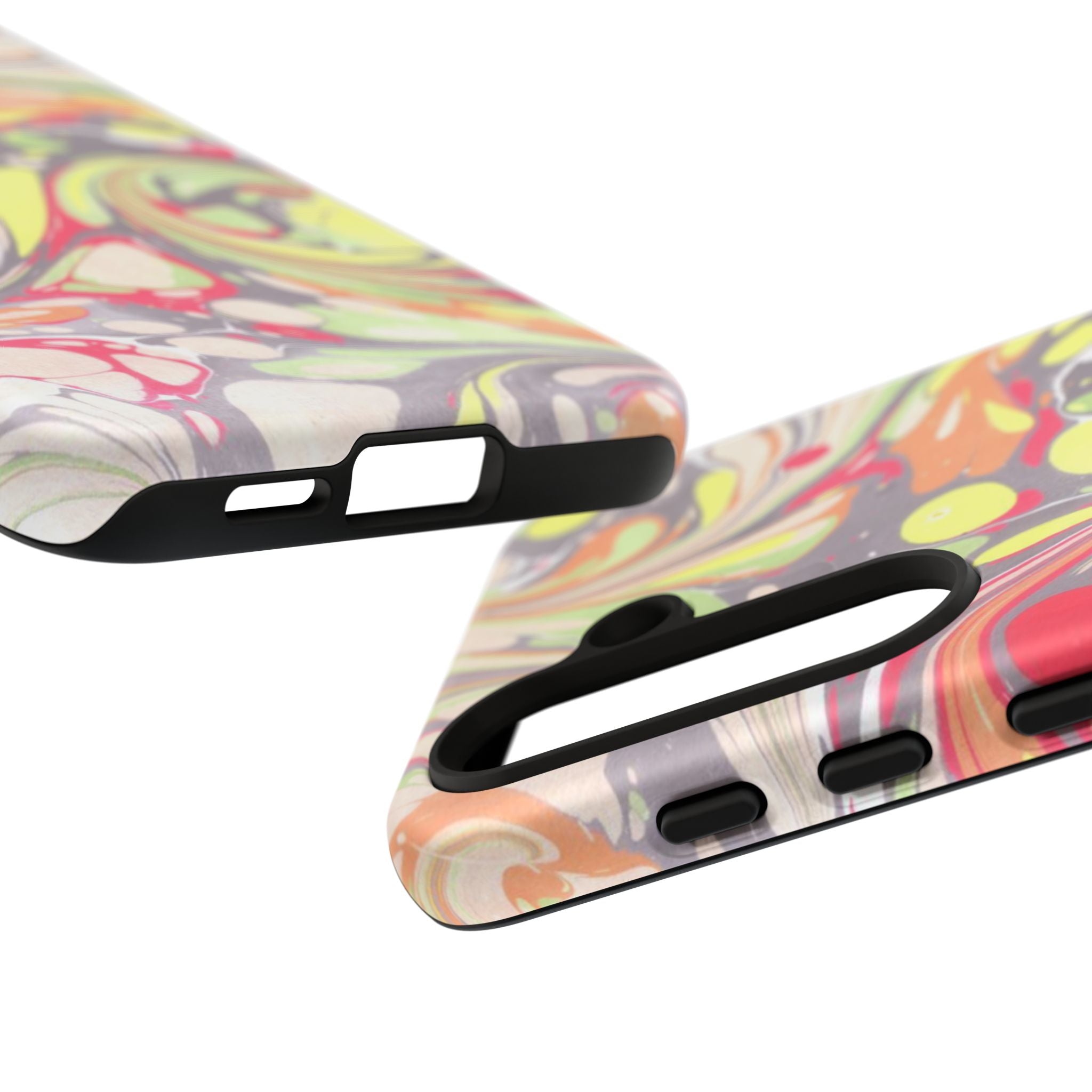 Yellow and Pink Swirl Marbled Italian Phone Case - Dual Layer - Matte or Glossy