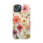 Pink Floral Pressed Flowers - Slim Case