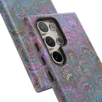 Lavender Marbled Peacock Durable Phone Case - Matte or Glossy