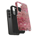 Pink Peacock Marble Italian Tough Phone Case — Durable Marbled Phone Case