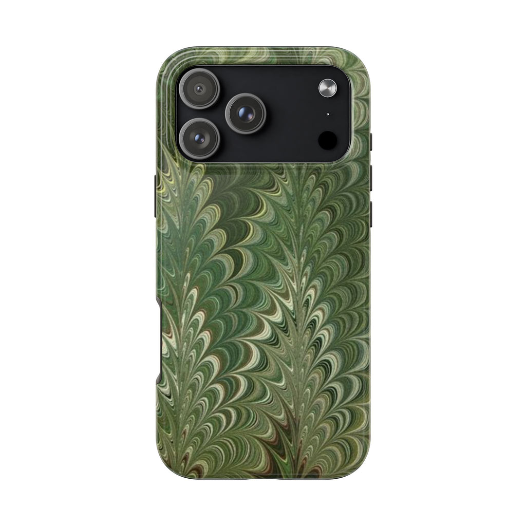 Deep Woods Green Florence Marbled Tough Phone Case - Dual Layer