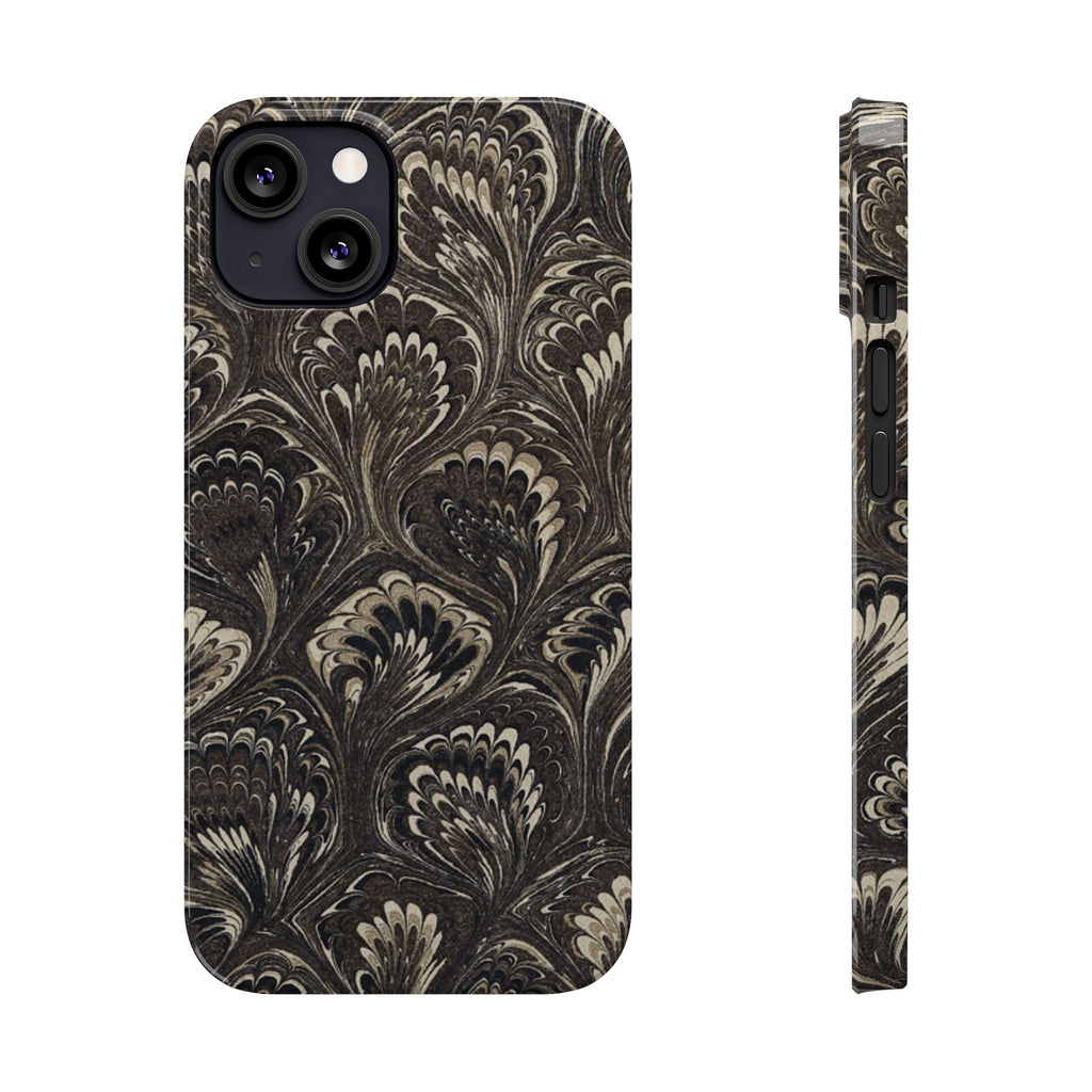 Black Italian Marble Design Slim iPhone 17 + all models Phone Cases