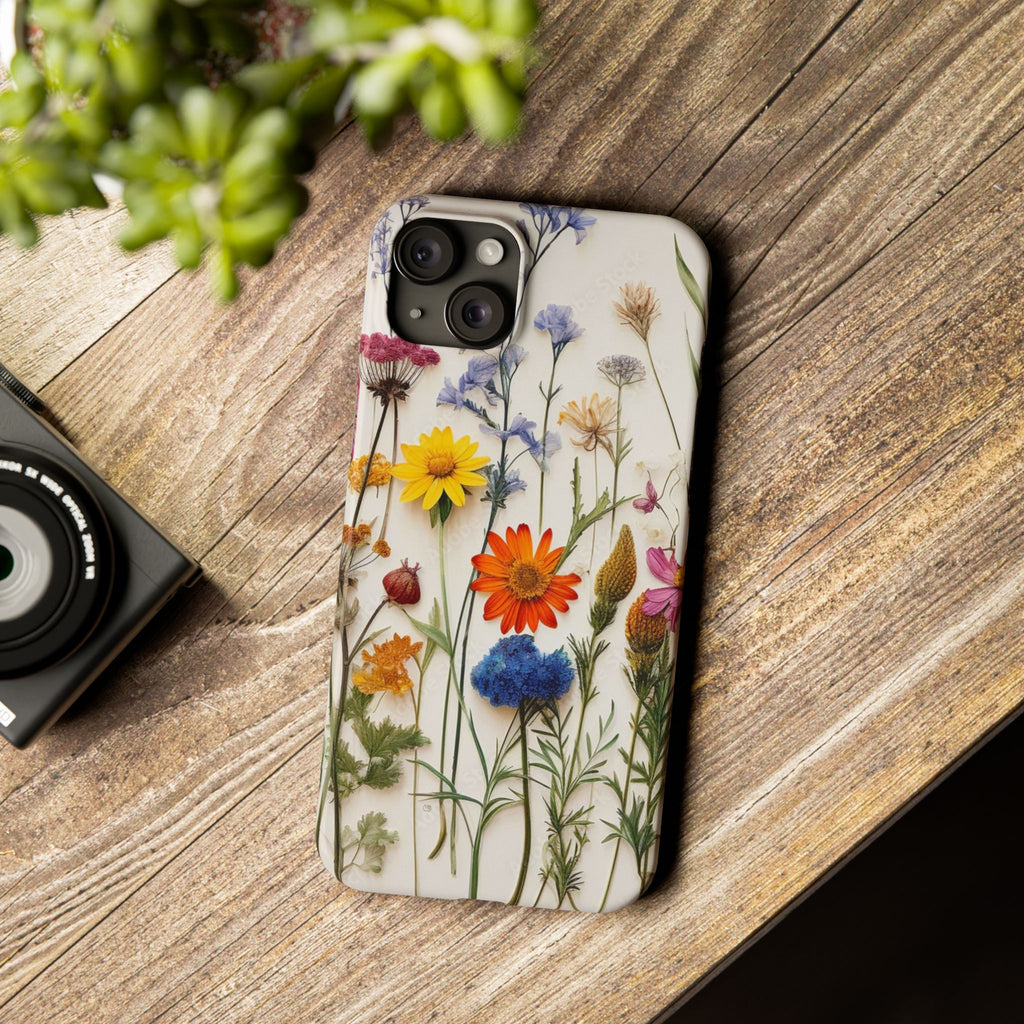 Floral Phone Cases, Slim Protective Cover, Pressed Flowers Design, iPhone 17 Case, Botanical Phone Accessories, Floral Theme Phone Case