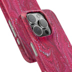 Deep Pink Marbled Swirl - Single Layer Slim Phone Case