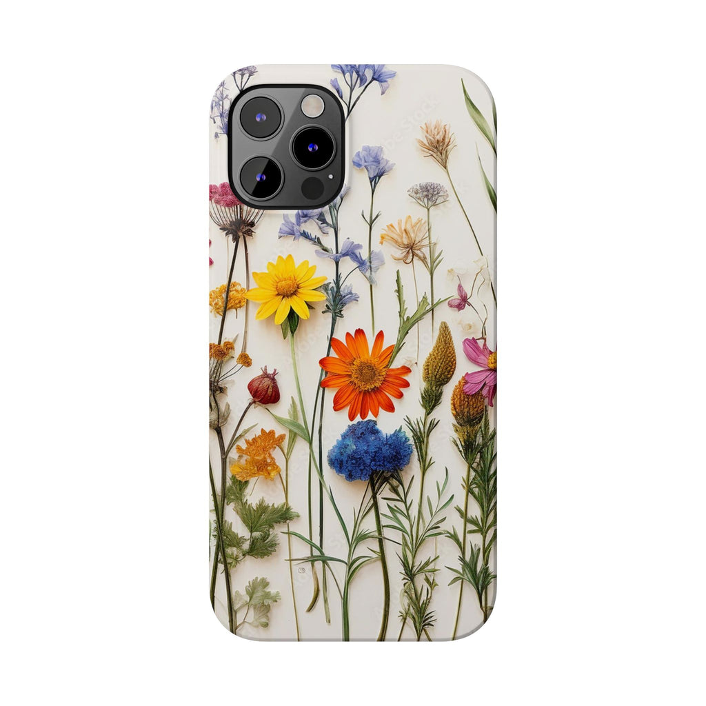 Floral Phone Cases, Slim Protective Cover, Pressed Flowers Design, iPhone 17 Case, Botanical Phone Accessories, Floral Theme Phone Case