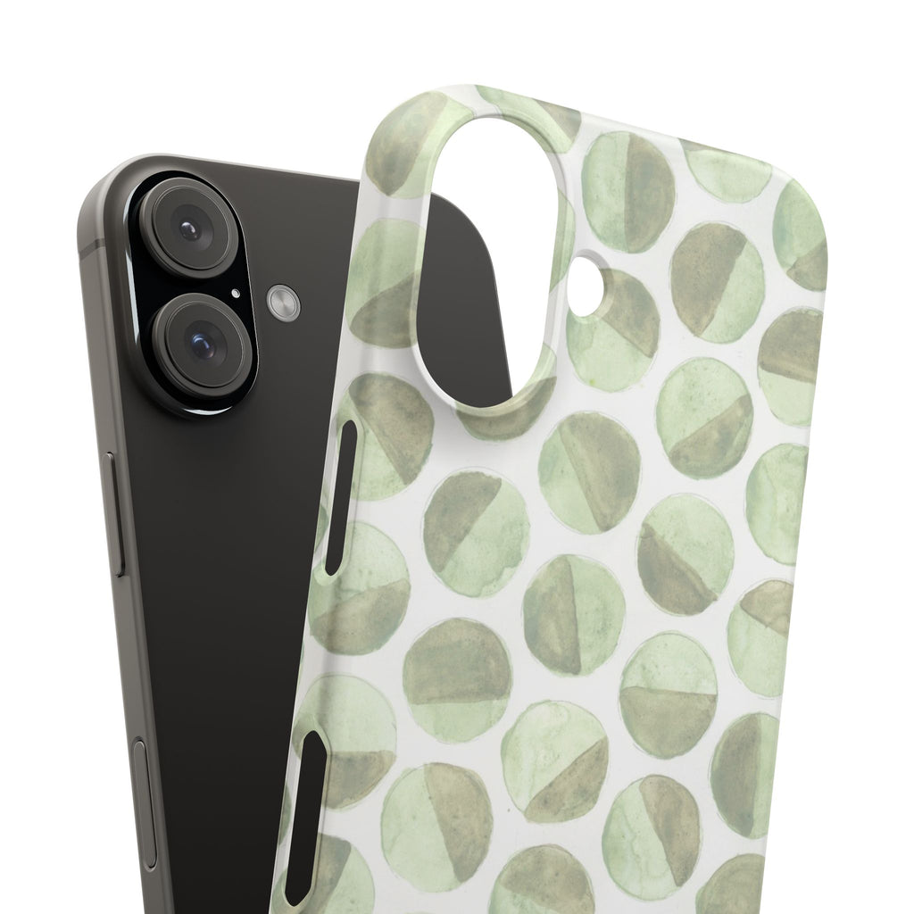 Circular Green Tones - Watercolor - Single Layer Slim Phone Case