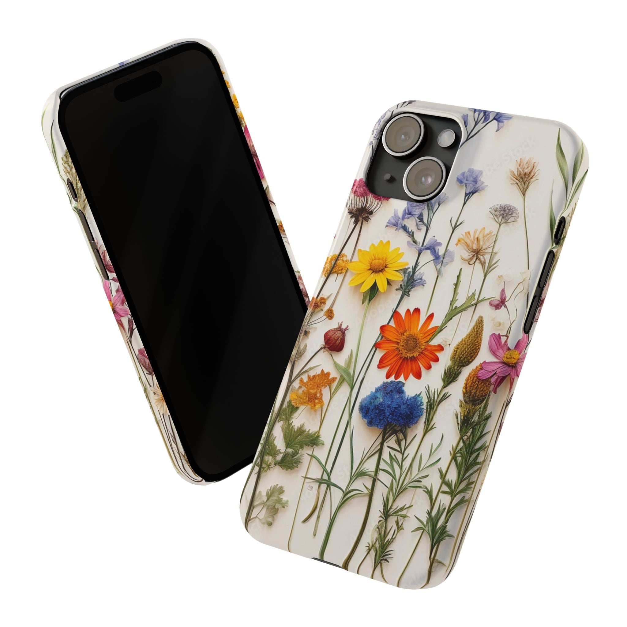 Floral Phone Cases, Slim Protective Cover, Pressed Flowers Design, iPhone 17 Case, Botanical Phone Accessories, Floral Theme Phone Case