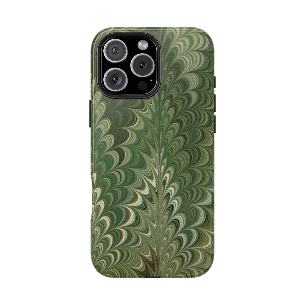 Deep Green Marble Italian Tough Phone Case — Durable Marbled Phone Case