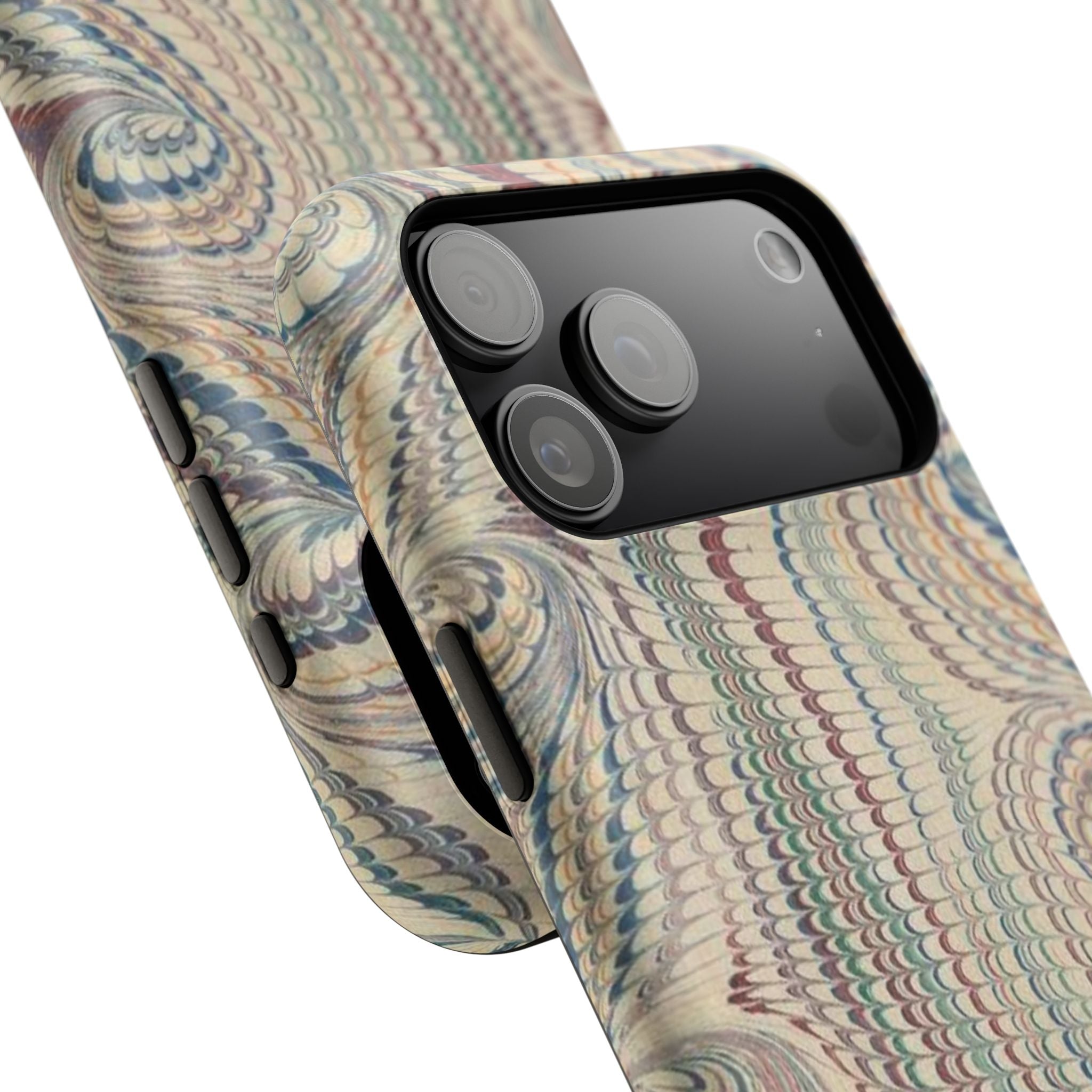 Italian Beige & Blue Marble Phone Case — Impact-Resistant Durable Case for Apple & Samsung