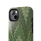 Deep Green Marble Italian Tough Phone Case — Durable Marbled Phone Case