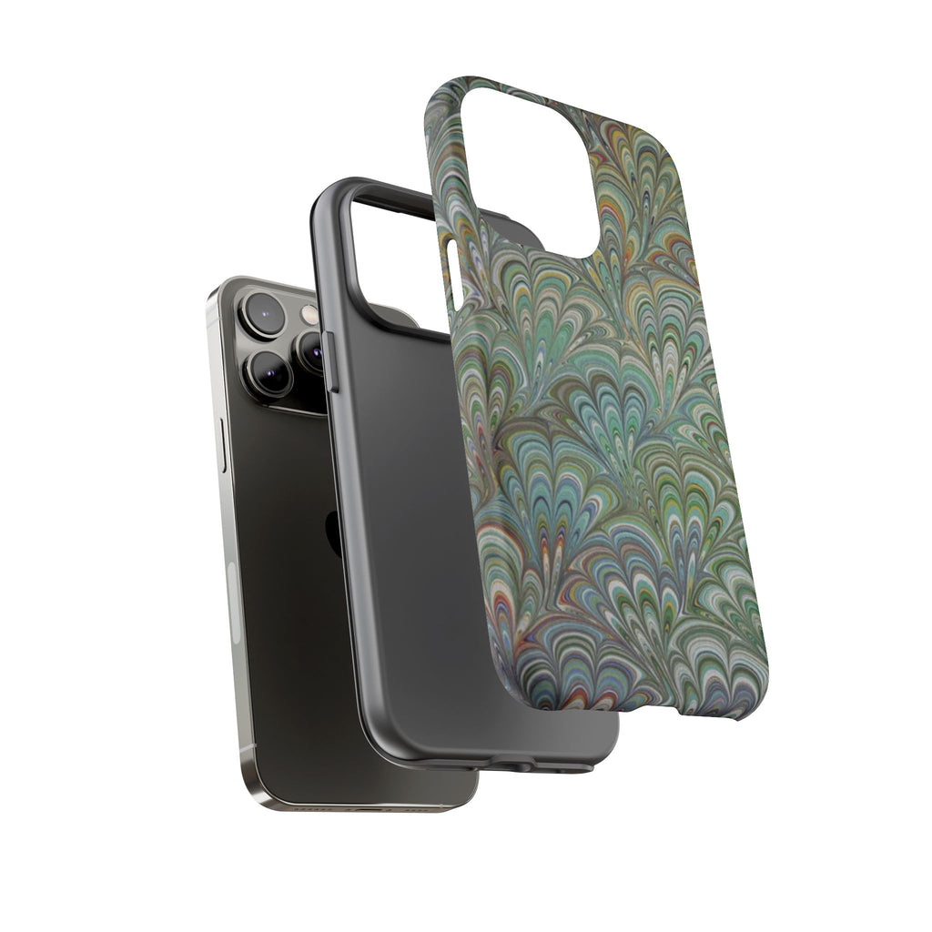 Green Peacock Marbled Phone Case — "Tough Cases" Ultra-Tough Protective Cover