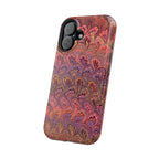 Mag Safe Marble iPhone Case - Red, Burgundy, Lavender & Gold Impact-Resistant