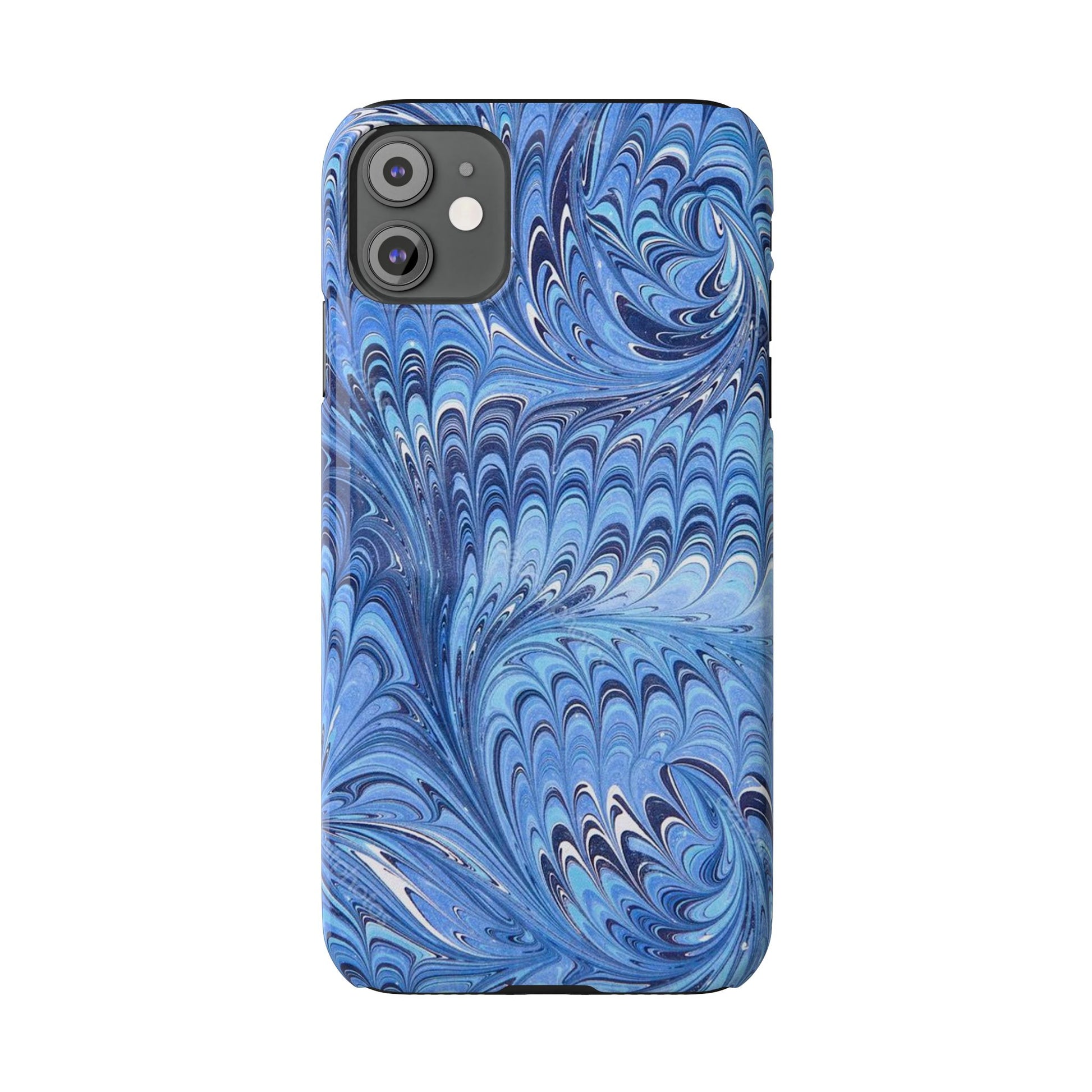 Blue Italian Marbled Design, Green and Blue Pallet, Slim Phone Case