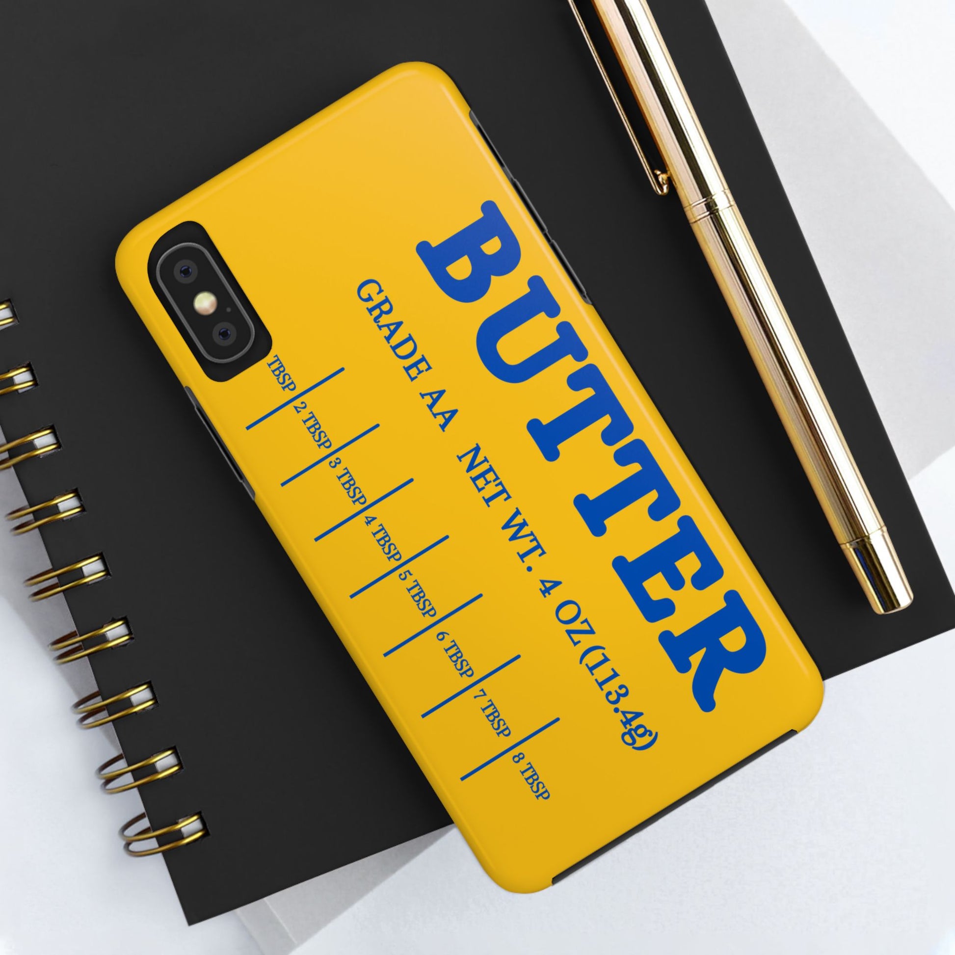 Butter Yellow Tough Phone Cases, Funny iPhone 16 Cover, Protective Case Gift for Techies, Yellow Phone Accessories, Unique Gift for Phone
