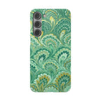 Marbled Feather Green Swirl - Single Layer Slim Phone Case