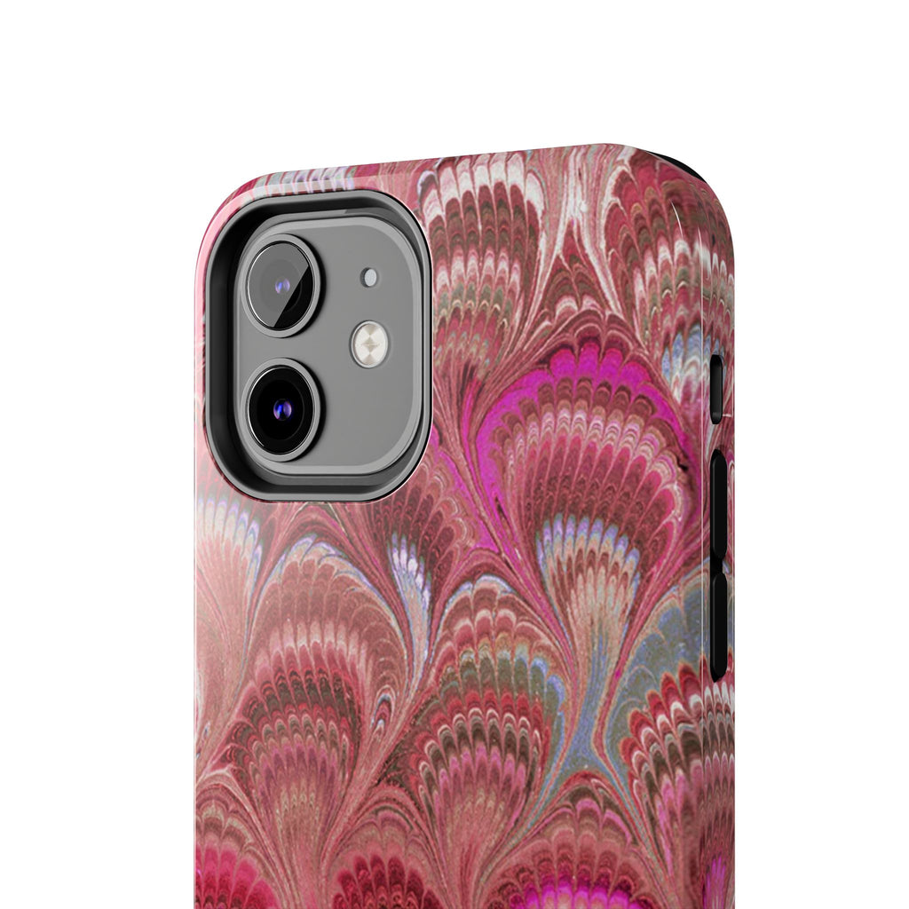 Pretty in Pink - Peacock Marble Italian Tough Phone Case — Durable Marbled Phone Case