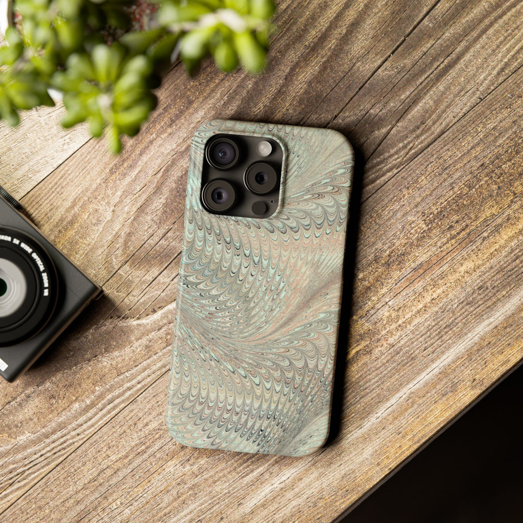 Mint + Green Italian Marbled Phone Case, Mag Safe