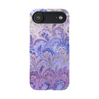 Marbled Feather Lavender + Purple Swirl - Single Layer Slim Phone Case