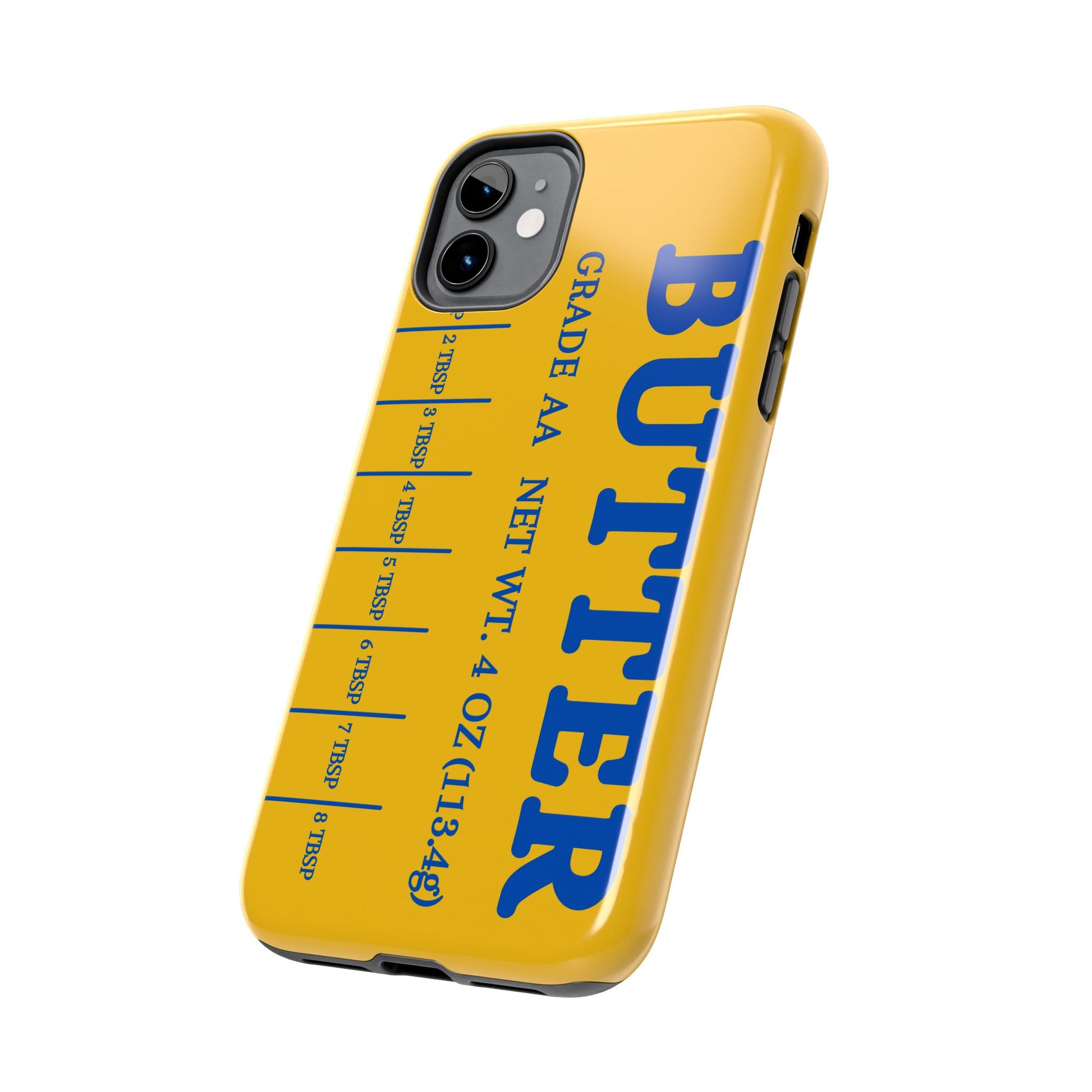 Butter Yellow Tough Phone Cases, Funny iPhone 16 Cover, Protective Case Gift for Techies, Yellow Phone Accessories, Unique Gift for Phone