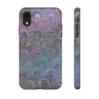 Lavender Marbled Peacock Durable Phone Case - Matte or Glossy