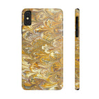 Golden Yellow Italian Marbled Designed, Slim Phone Cases, Case-Mate