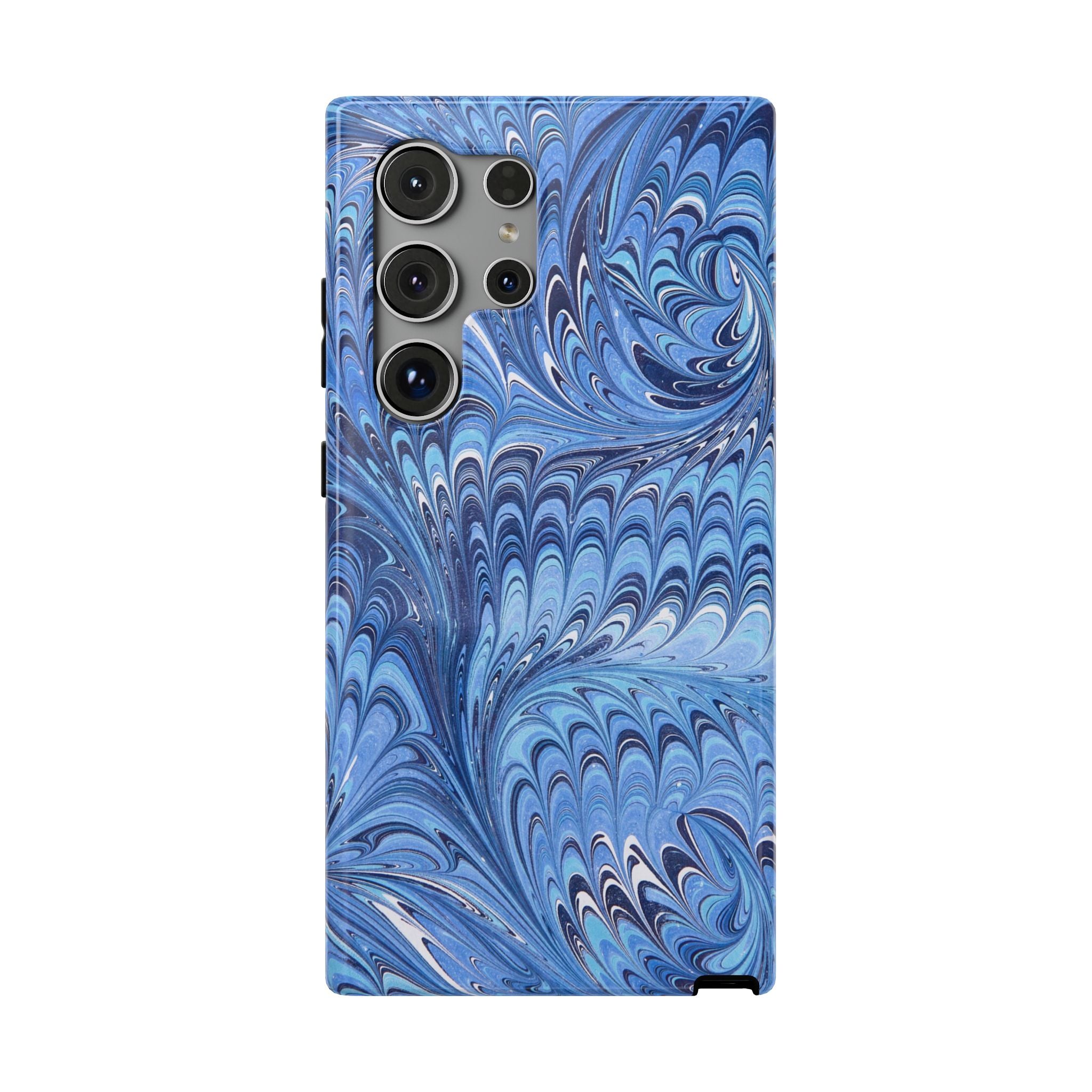 Blue Marbled Swirl Phone Case - Dual Layer Case