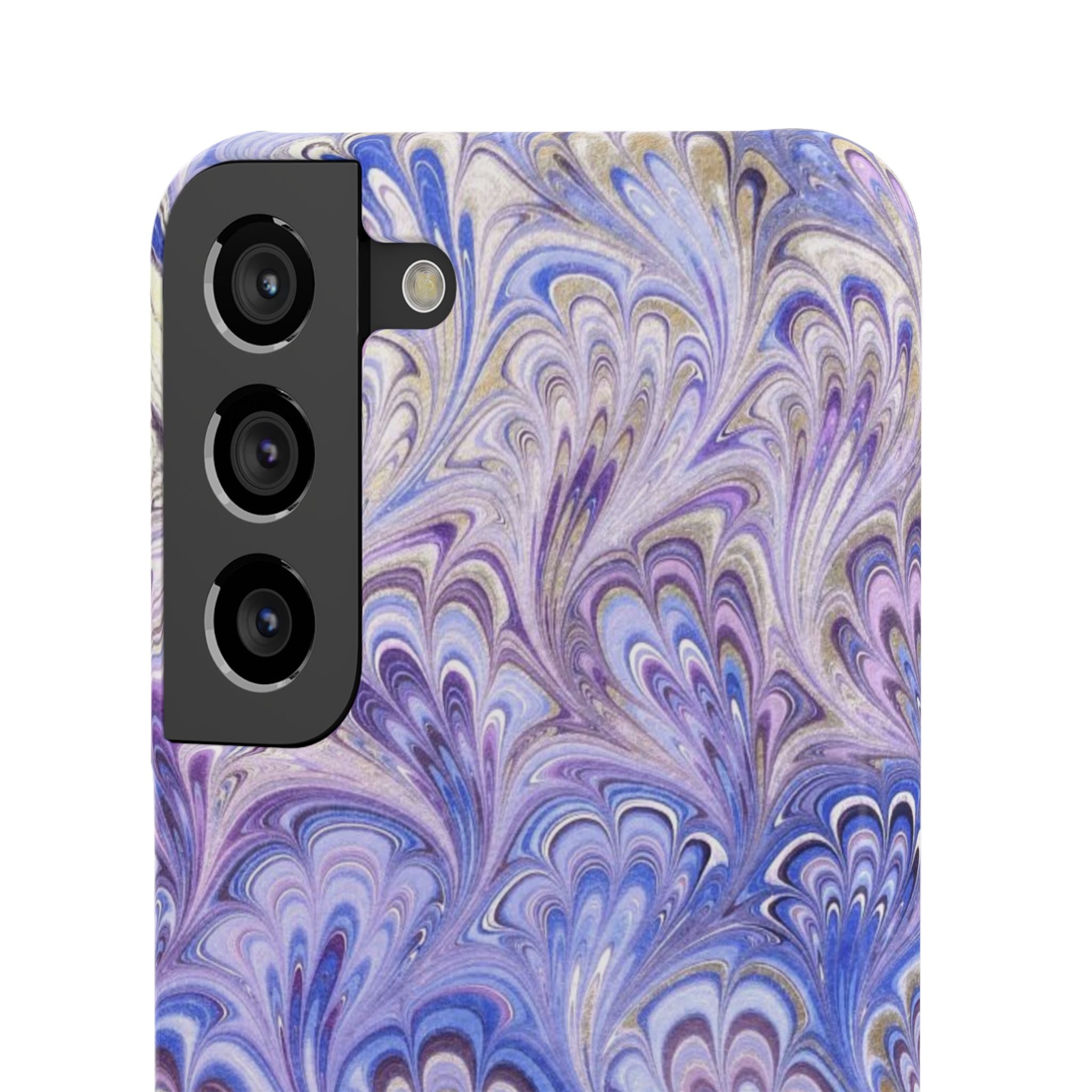 Marbled Feather Lavender + Purple Swirl - Single Layer Slim Phone Case