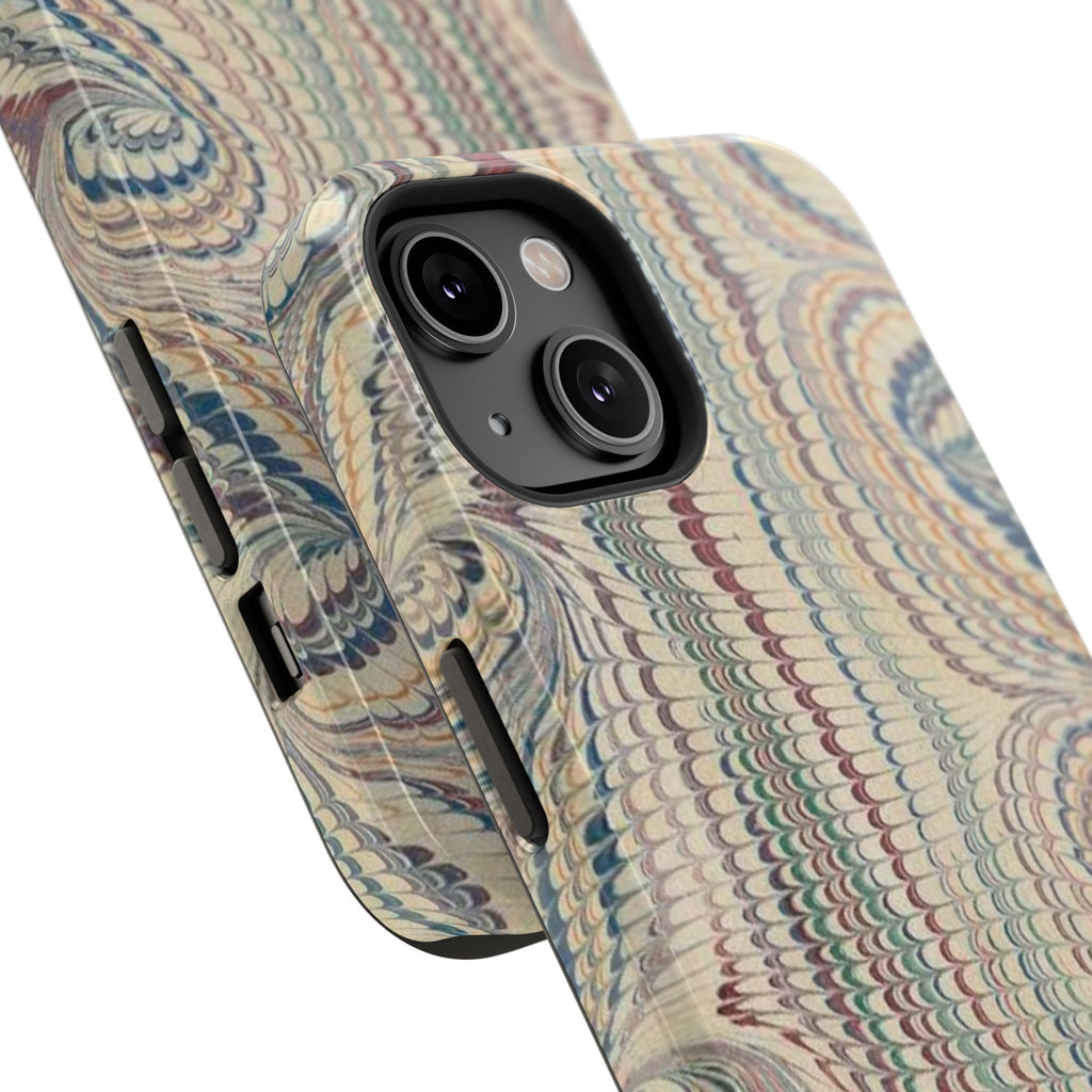 Italian Beige & Blue Marble Phone Case — Impact-Resistant Durable Case for Apple & Samsung