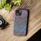 Lavender Marbled Peacock Durable Phone Case - Matte or Glossy